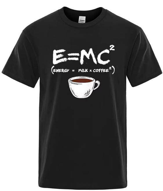 Summer Unisexs TShirt Cotton Casual Funny EnergyMilkCoffee Print Unisex Cool Loose ONeck Tops For Unisex Short Sleeve Male Tees