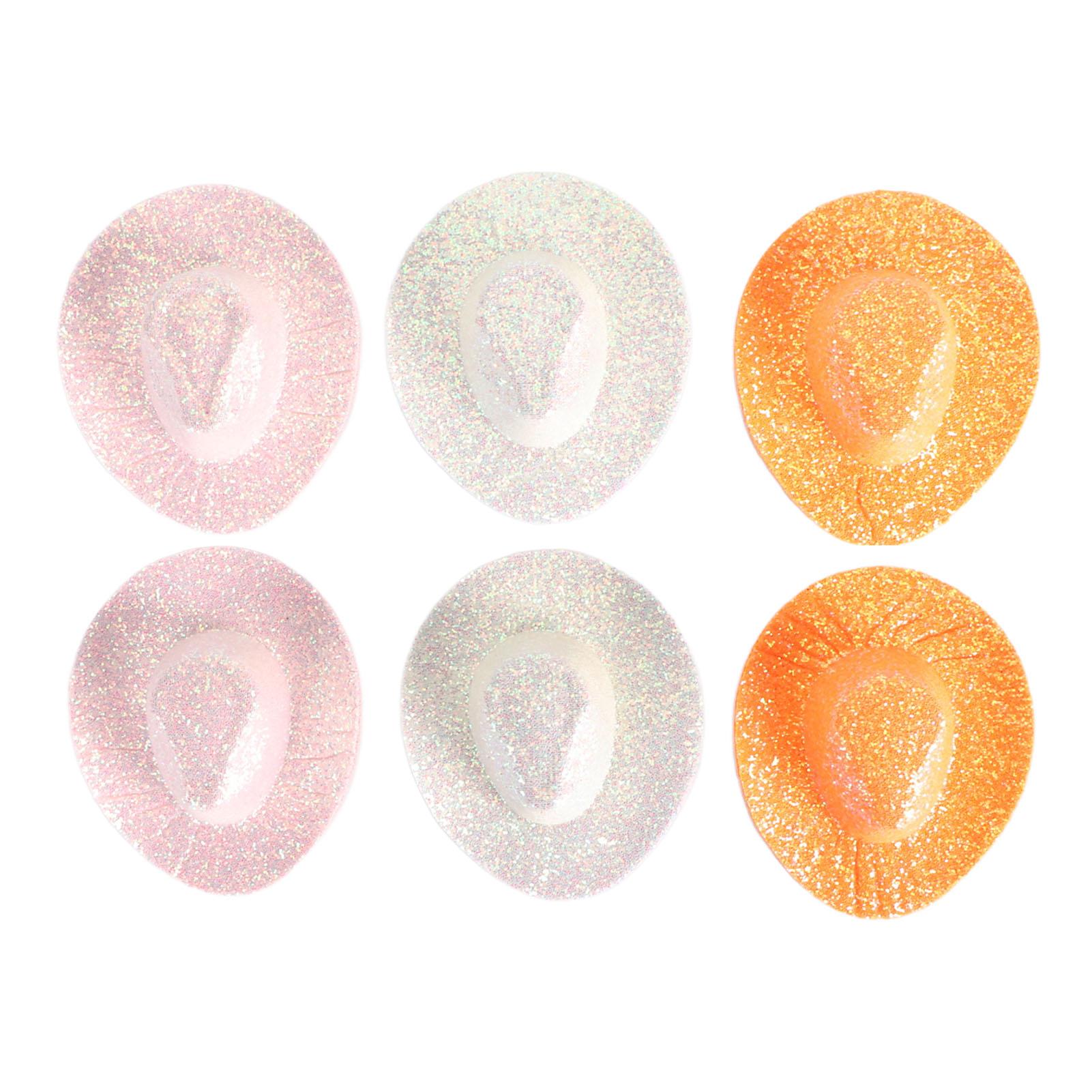 

6 шт. Мини-шляпа в стиле вестерн-ковбоя, блестящая миниатюрная милая кукольная шляпа, шляпа для вечеринки, шляпа для кукольного домика