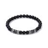 Fashion Mens Bracelet Natural Stone 6mm Lava Rock Tiger Eyes Beaded Braclet Leisure Accessories Gift For Him