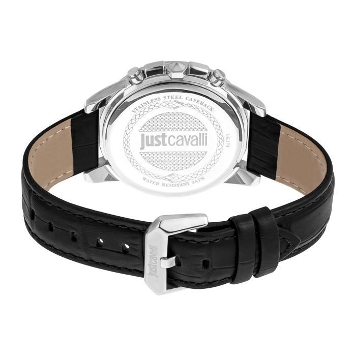 Montre - JUST CAVALLI - JC1G175L0215 - Quartz - Acier inoxydable - Cuir noir