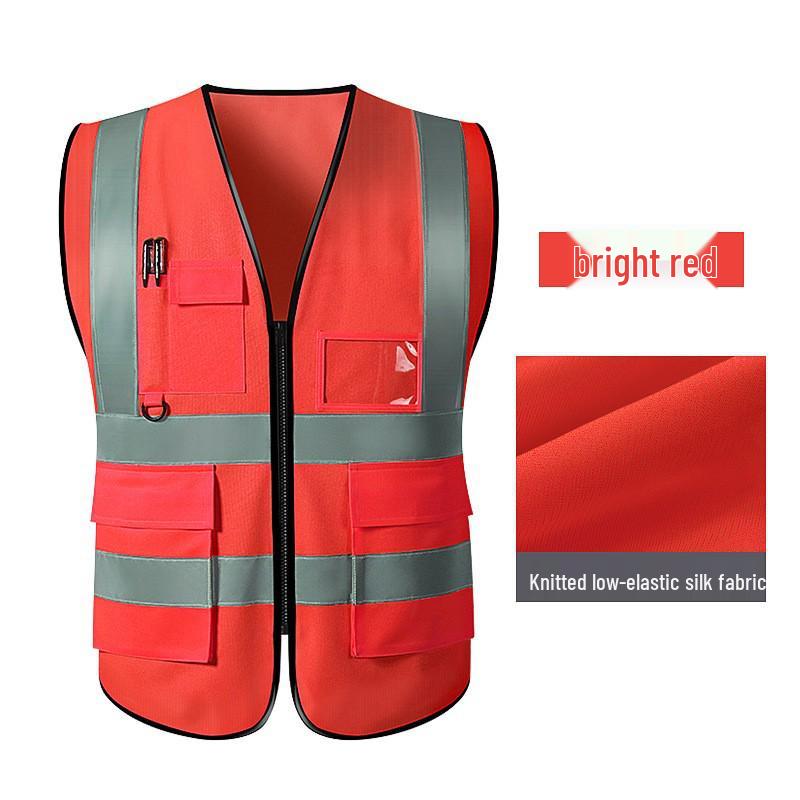 Multi-Pocket Reflective Safety Vest for Construction and Traffic Duty