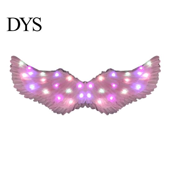 Lightweight Angel Wings with Straps LED Light Up Feather Costume for Kids, White Halloween Glowing Fairy Wings, Cosplay Party Performance Props Swan