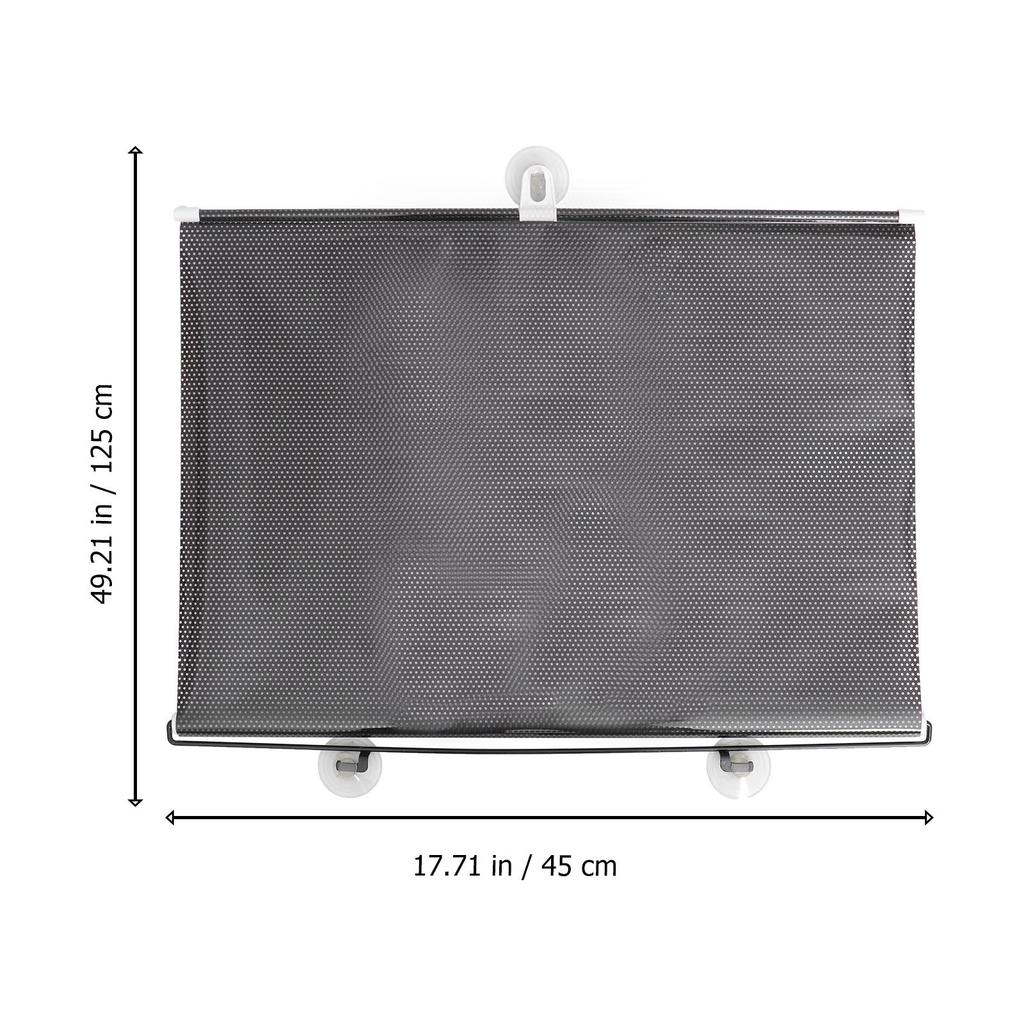 Balcony Suction Cup Sunshade Curtain Black Mesh Dot Portable Lightweight Temporary Blinds Easy Install Privacy Block Window