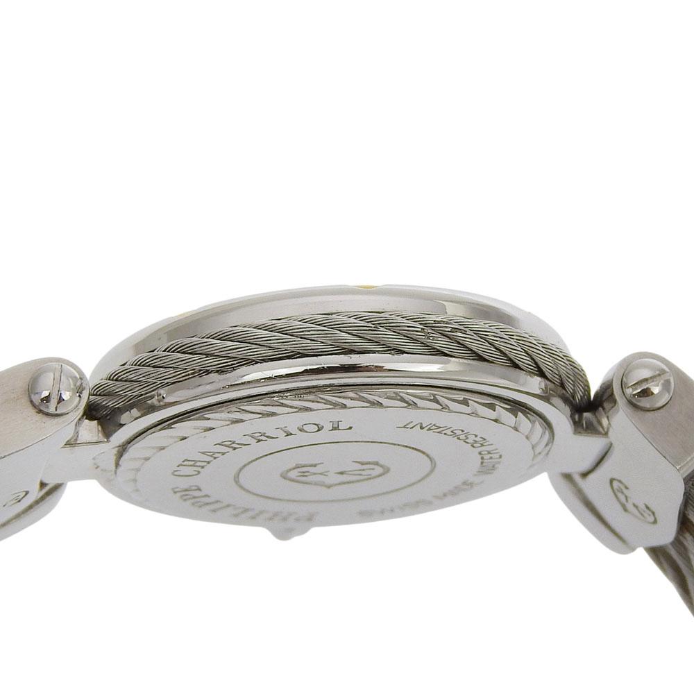 CHARRIOL Armbanduhren 53.97.3654 Weißes Zifferblatt Edelstahl Quarz Analoge Anzeige Damen Gebraucht