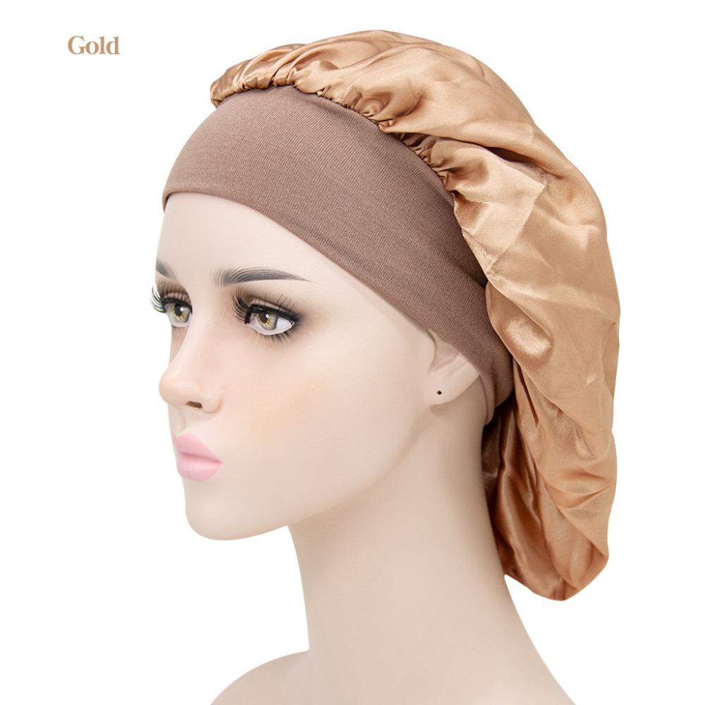 Adjustable Sleep Cap Elastic Head Wrap New Satin Bonnet Hat  for Men Women