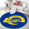 Custom Name,Los Angeles Rams pattern round rug,Carpet Rug for Living Room Bedroom Playroom ,Non-slip Floor Mat,Holiday Gifts and Birthday Gifts.