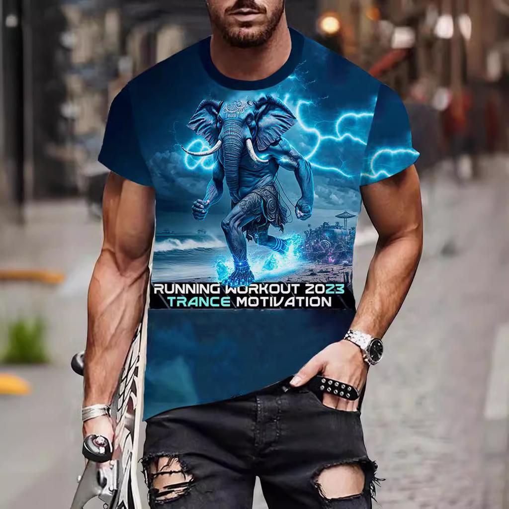 Letní Pánská Trička s 3D Potiskem Medvěda a Psa Pandy Módní Ležérní s O-výstřihem Krátký Rukáv Sportovní Oblečení Cool Streetwear Nadměrné Top