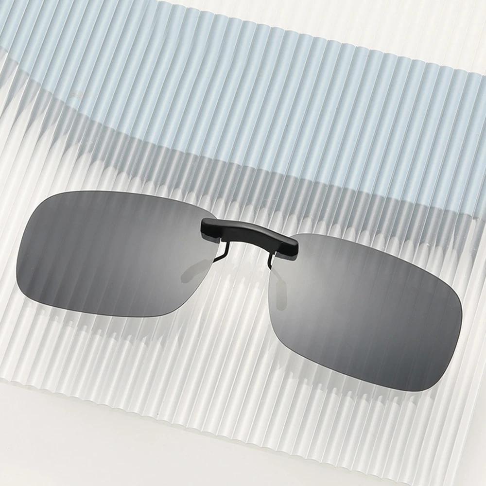 Wipon Men's Rimless Clip On Sunglasse Glasses Narrow Clip-On Lenses Wo Anti-Glare Sunglasses Uv400 Goggles New Cm