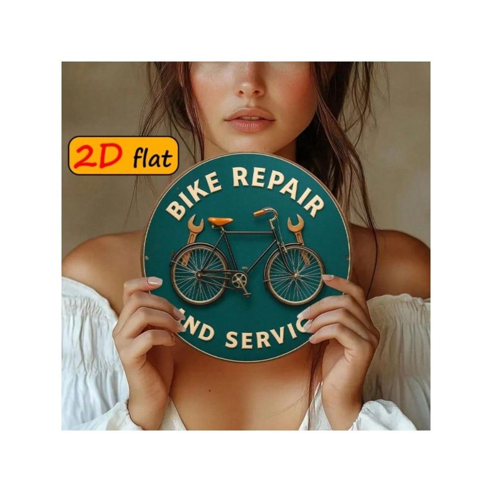 Vintage Bicycle Repair Metal Wall Art Sign Garage Decor