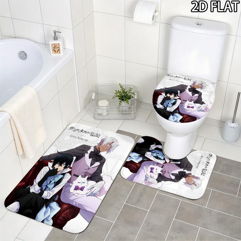 3Pcs Flannel Toilet Mat Set MTSJTvanitas'S Journal Bathroom Rug Bath Carpet Non Slip Home Decor