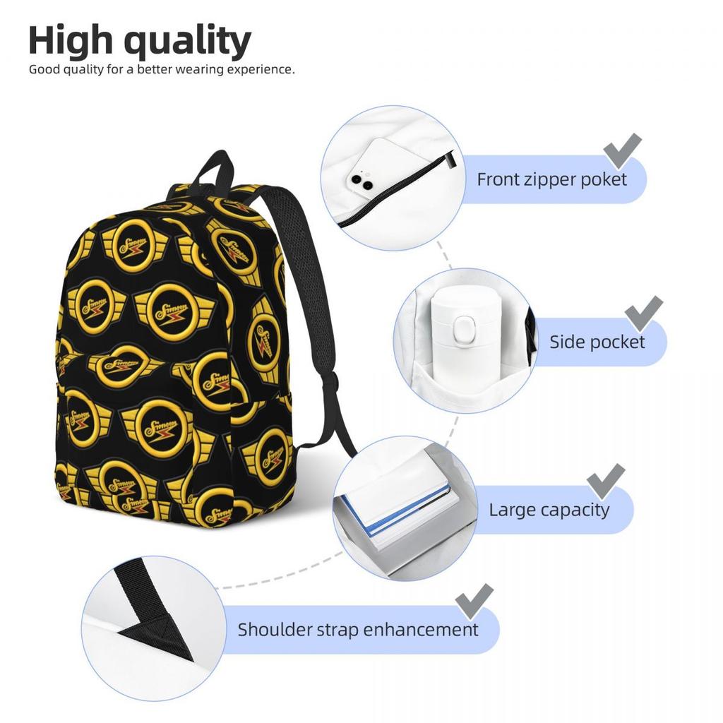 Motorcycle S-Simsons Backpack Hot Sale Daypack Large Capacity Boys Girls BookBag School Bag Shoulder Bags for Men Women