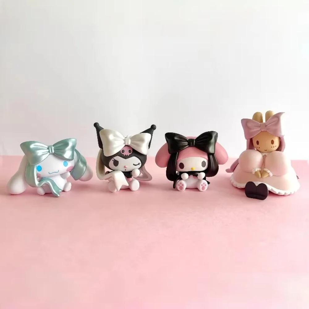 New Bowknot And Yoga Kuromi Cinnamoroll Blind Box Kawaii Mini Decorative Action Figure Trendy Toys Cute Girls Birthday Gift