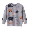 Boys' Cartoon Knit Cotton Long Sleeve Sweatshirt - New Autumn Style, European & American Design