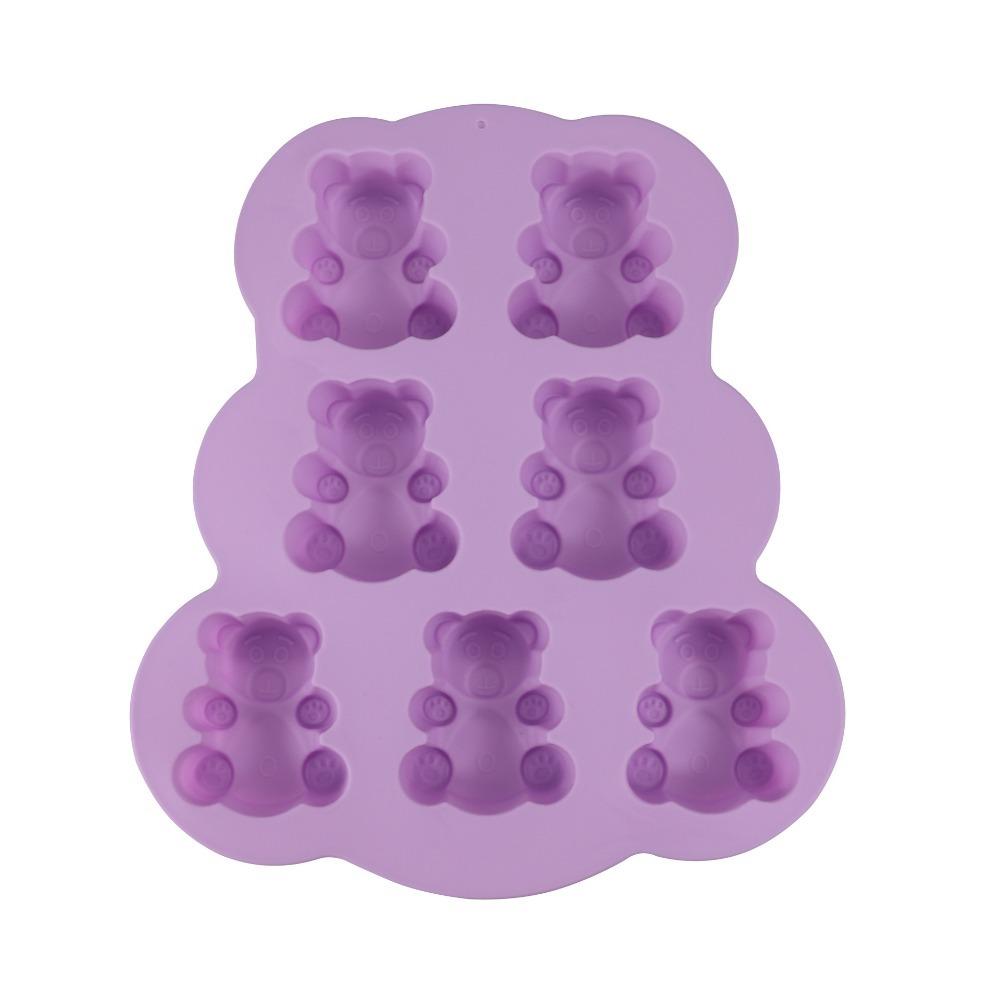 Silicone Cookie Mold 7 Holes Kitchen Fondant Supplies Cute Cake Mold Cupcake Topper Decorating