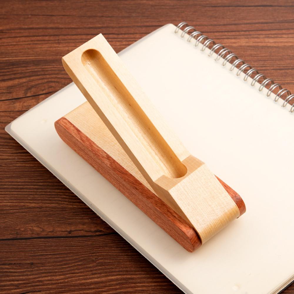 Foldable Pen Display Stand Desk Organizer Wooden Pen Box Wooden Pen Holder  Stationery Single Slot