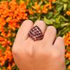 Garnet Ring: Dainty 925 Sterling Silver Bohemian Ring