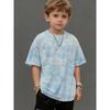 Fashionable Round Neck T-shirt for Boys and Girls. Clean Tie-dyed T-shirt Short-sleeved Fabric. Absorbs Sweat and Does Not Stuffy.