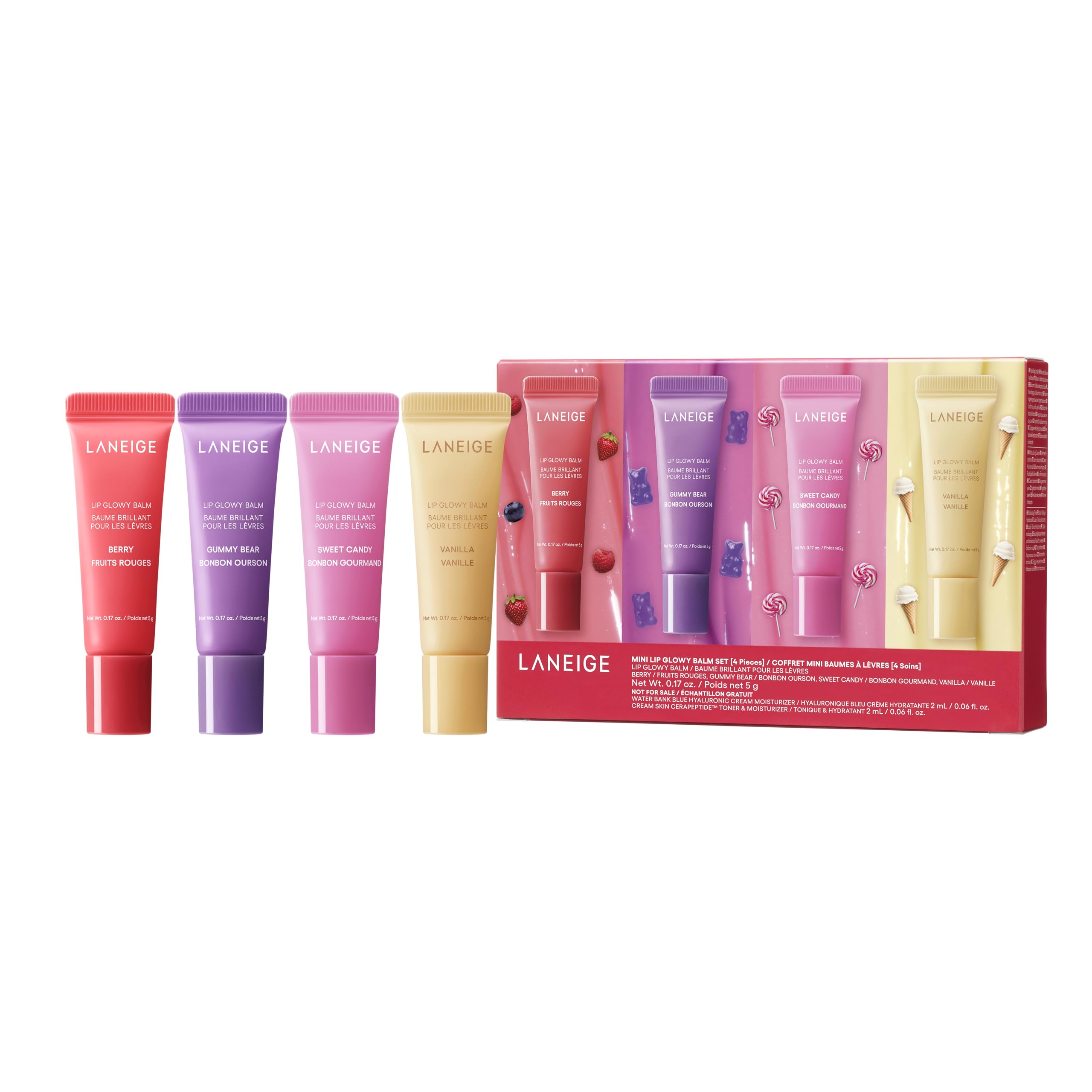 Laneige Zestaw Mini Balsamów Rozświetlających do Ust (Mini Zestaw Prezentowy, Zestaw Podróżny) pink