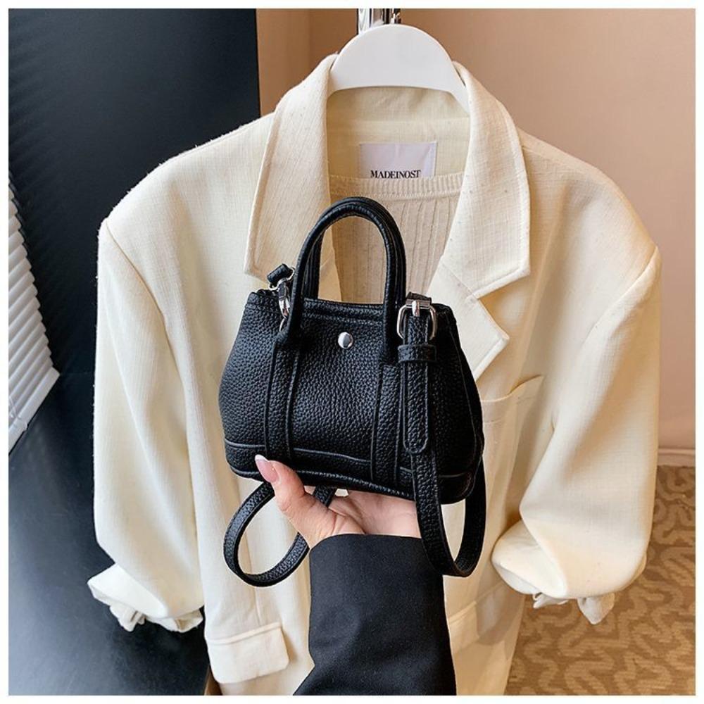 

Lychee pattern soft leather garden bag light luxury Korean version exquisite simple small bag shoulder messenger bag handbag female чорний