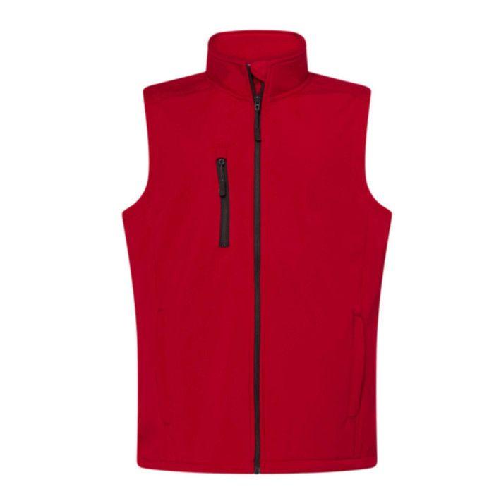 Veste Zippé Softshell sans manche homme - - Rouge