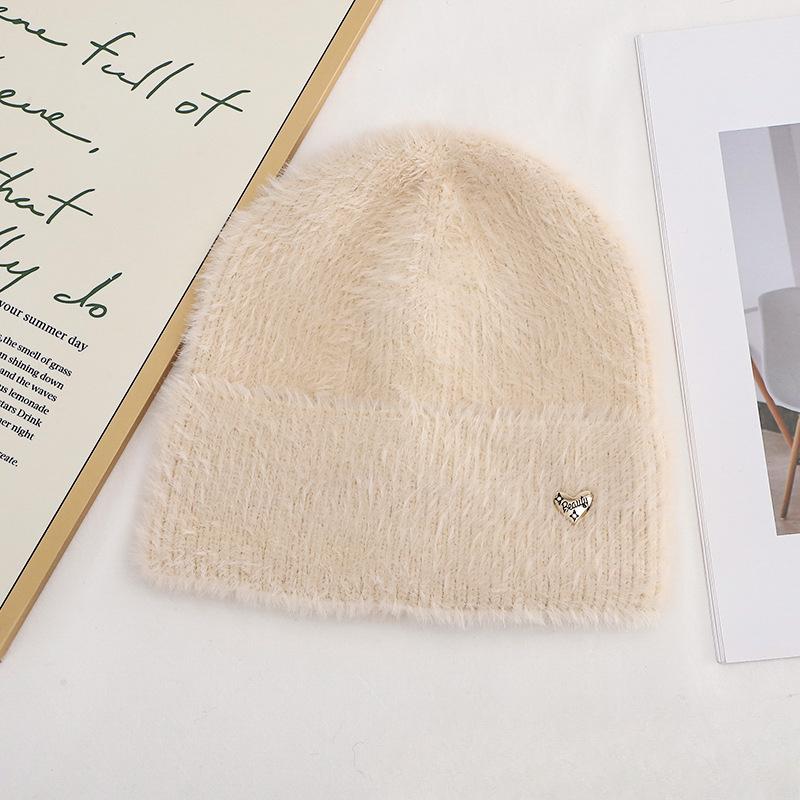 

Autumn and Winter Student Wool Hat for Women Plush New Korean Knitted Hat Versatile Warm Ear Protection and Thickened Fashion one size