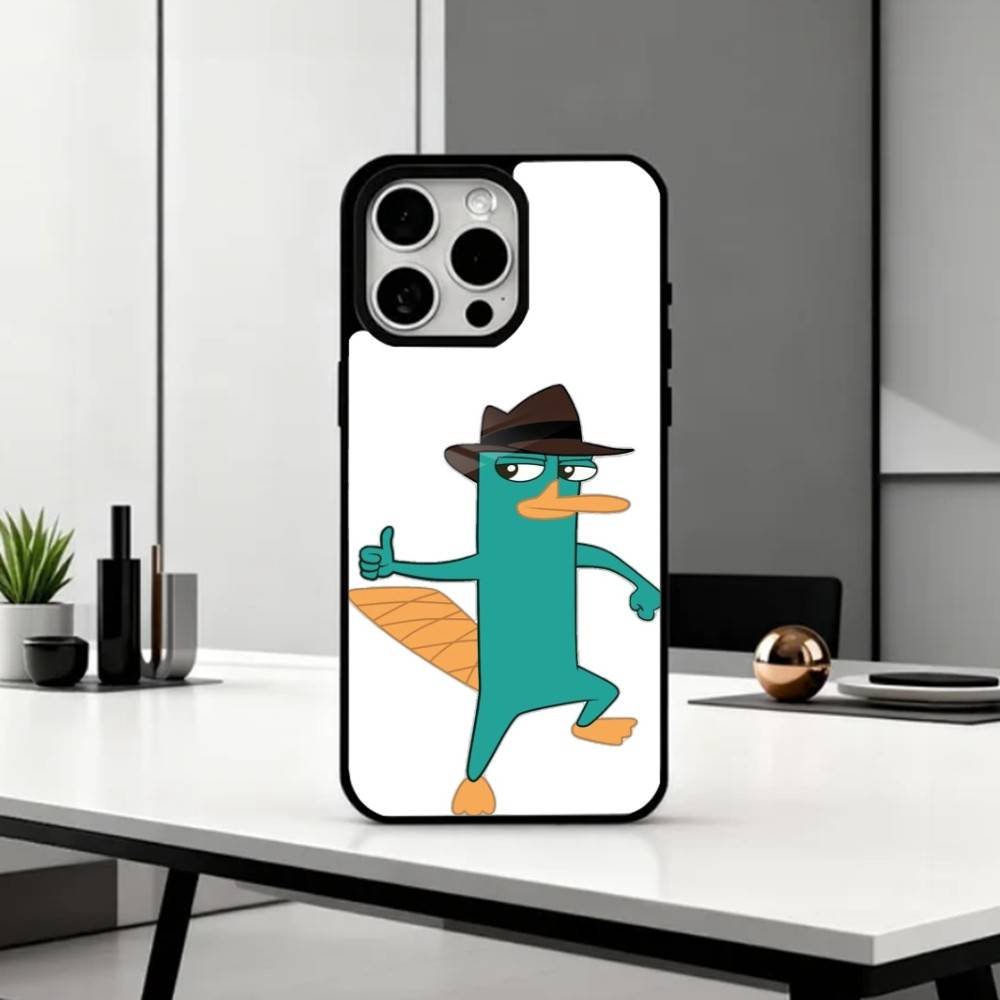 cute Cartoon P-Perry The P-Platypus Phone Case For iPhone17,16,15,14,13,12,11,Pro Max Magnetic For Magsafe Wireless Charging