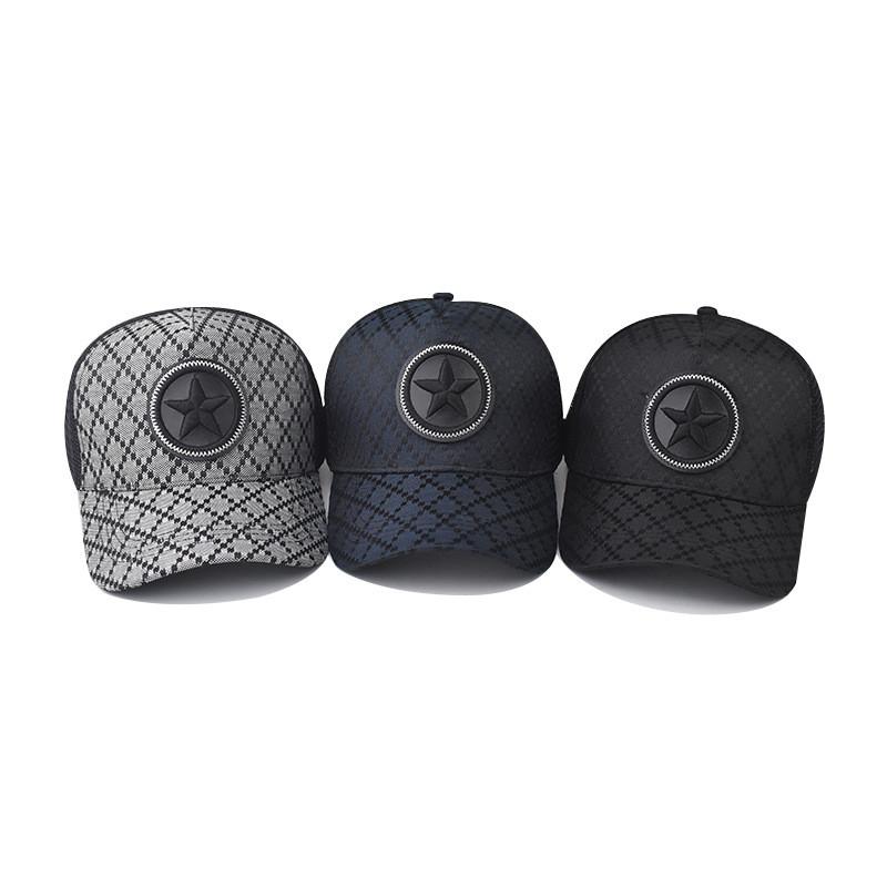 Pattern Cotton Star Baseball Hats With Curved Visor Windproof For Cap Daily
