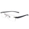 RSINC Rimless Rectangle frame/eyeglass/Spectacle For Men And Women Modern8514 S - 51-18-138 | IB -19 (Silver Transprent Grey) Silver Grey