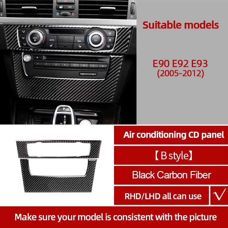 Kohlefaser Für BMW E90 E92 E93 2005-2012 Auto Mittelkonsole CD-Panel Verkleidung Aufkleber Tuning Abdeckung Dekor Auto Innenzubehör
