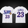 James Não. 23 Jersey de Algodão Philadelphia 76ers Uniforme de Treino de Basquete Camiseta Esportiva Masculino Feminino Oversized Treino Esportivo Feminino Masculino Roupa