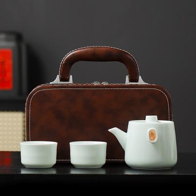 Ceramic Travel Tea Set Outdoor Portable Quick One Pot Two Cups Dragon Boat Festival Company Annual Meeting Gift