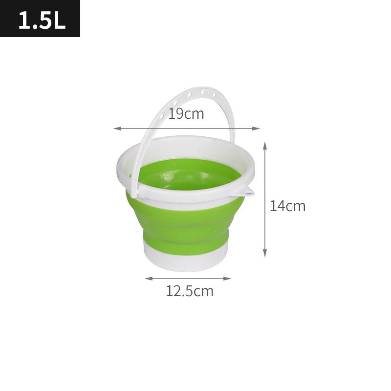 Compact Silicone Folding Water Bucket for Car Wash, Household, Outdoor Activities, and Fishing