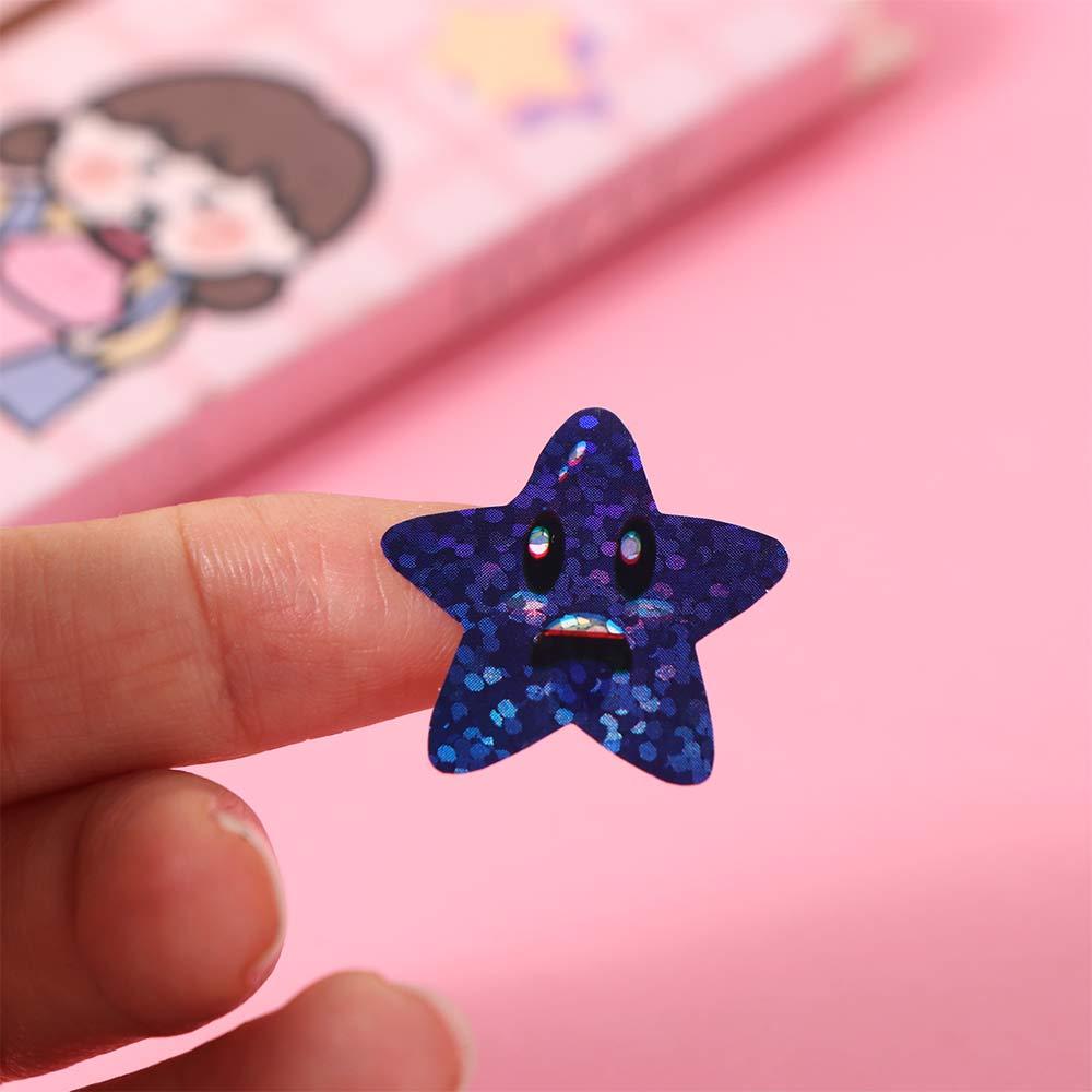 500 Stück/Rolle Bürobedarf Bunte Glitzer Stern Aufkleber Lehrer Belohnung Zubehör Büro