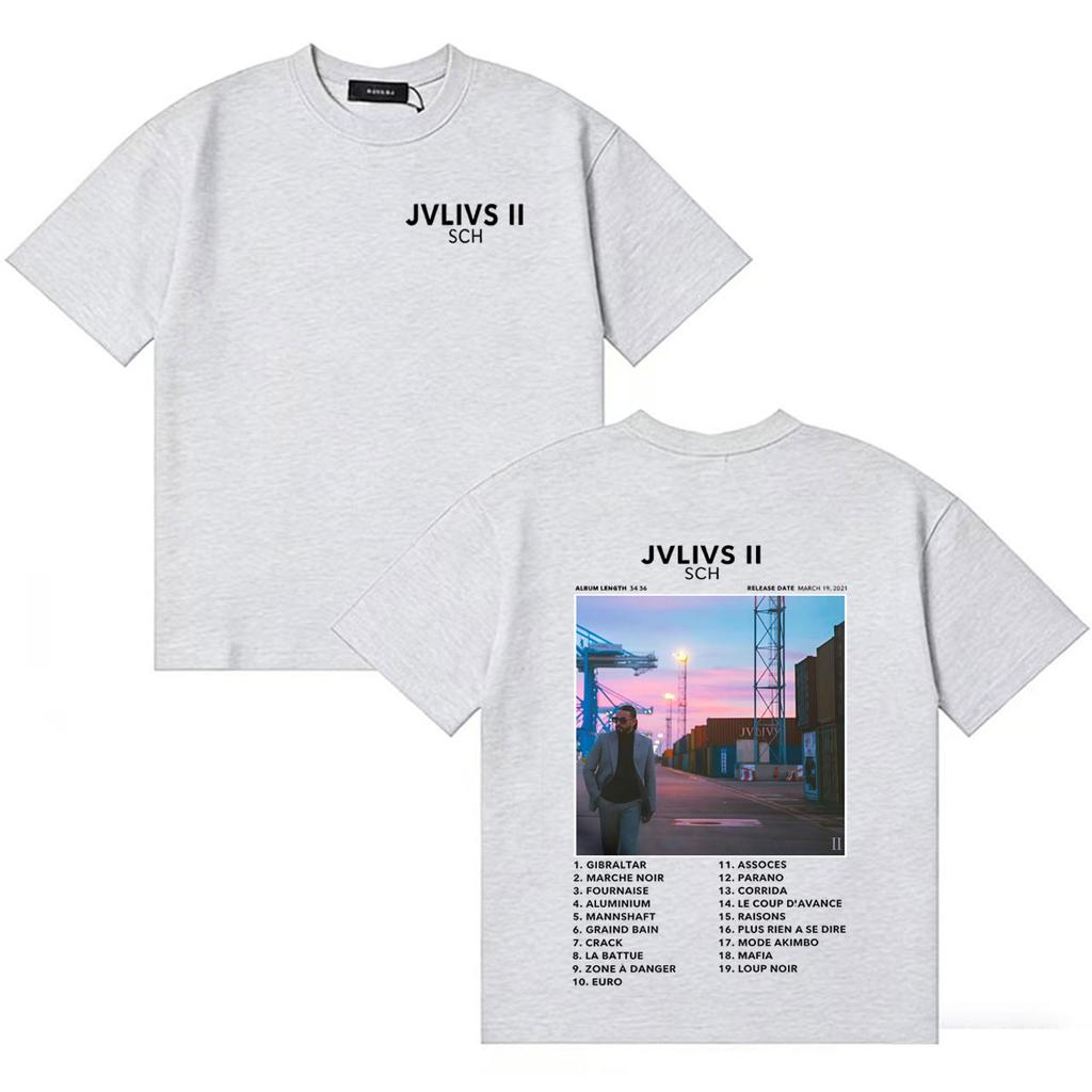 Rapper SCH JVLIVS Mode Cover Harajuku Hohe Qualität Lässig Übergroß Rundhals T-Shirt Unisex Damen Gemütlich Sommer Streetwear T-Shirts