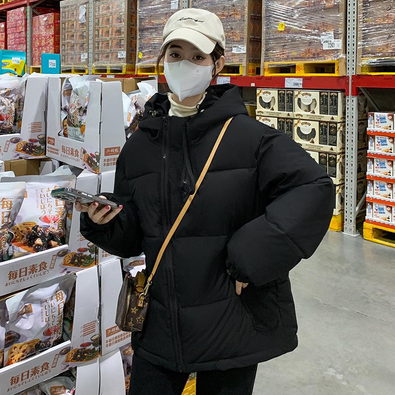 New Short Korean Version of Down Cotton-padded Jacket Women Hooded Little Padded Fashion Cotton-padded Bread Coat.