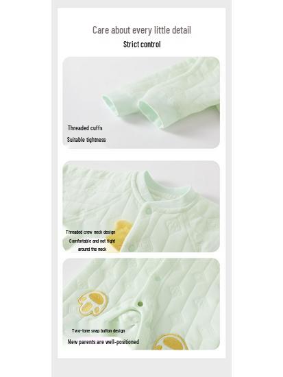Cozy Air Cotton Baby Romper: Three-Layer Warm, Long-Sleeved Climbing Suit