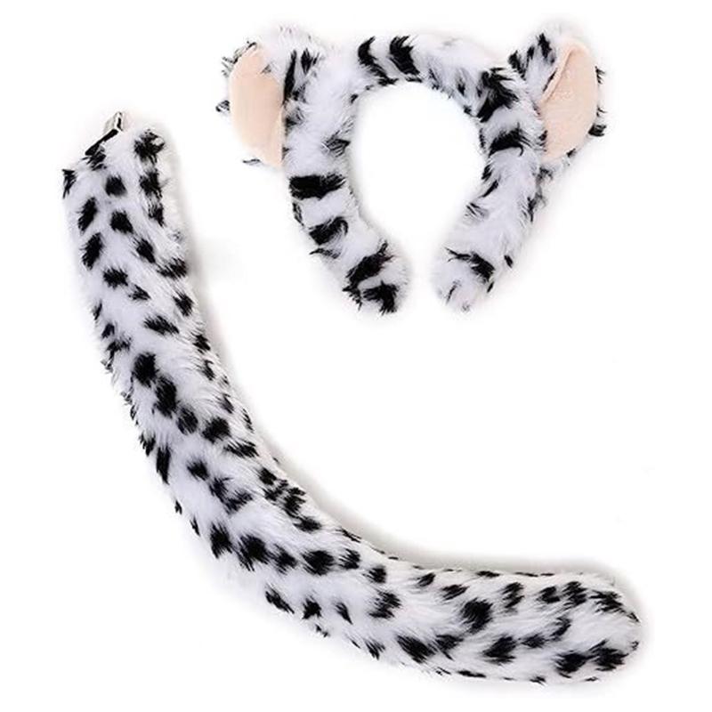 1/2/3/4 Animal Leopard Costume Accessories Leopard Ears Headband Tail Bowtie Tutus Skirt Halloween Cosplay Party Props