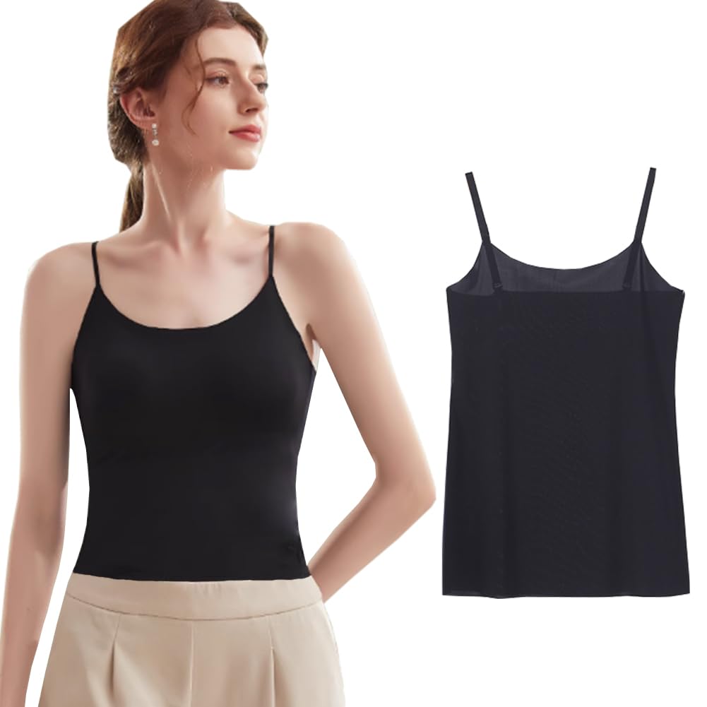 Cooling Slip Cool Ice Silk for Adjustable Shoulder Smooth To the Gentle On the Skin [Ekieta] 0.1mm Ultra-thin Sensation! Women, Camisole, Straps,