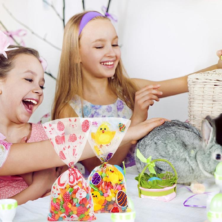 100 PCS Cellophane Party Bags Treat Candy Bag for Festival Party Favor Gift