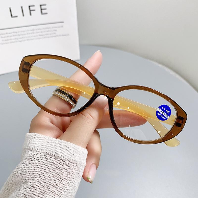 Fashion Design Reading Glasses Presbyopia Eyeglasses Women Cat Eye Frame Anti-blue Light Far Sight Eyewear