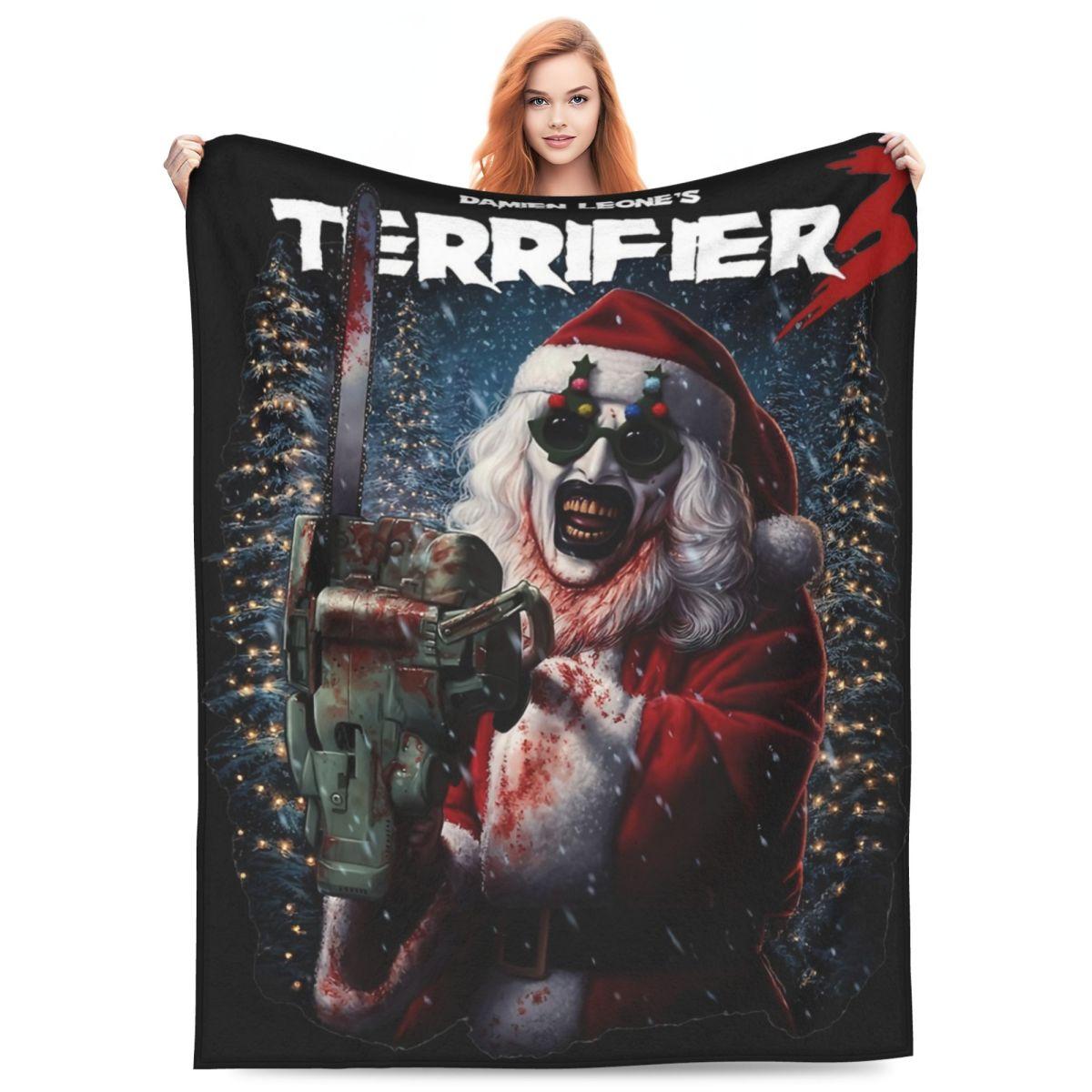 Jessica Chen Unisex Terrifier 3 Christmas Blanket Fleece Summer Multi-Function Super Soft Throw Blanket For Bed Outdoor Quilt