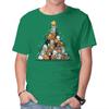 Unisex Crew Neck T-Shirt Christmas Tree Kittens Graphic Short Sleeve Casual Tee