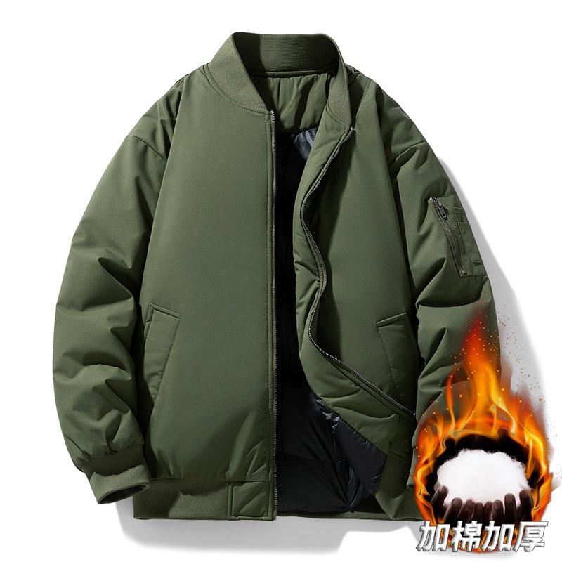 Padded jacket men's thick padded jacket winter winter winter thickened warm anti-splashing thick padded jacket men's jacket flight jacket