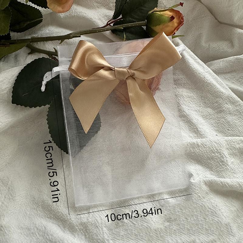 

50pcs/lot New Organza Bags Bowknot Gift Christmas Party Wedding Candy Bags Exquisite Jewelry Packing Drawstring Pouch