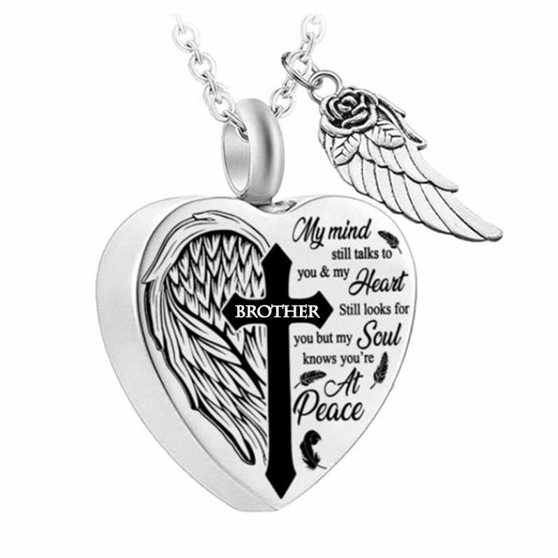 

Stainless Steel Heart Pendant Cremation Urn Necklace for Relatives & Pets