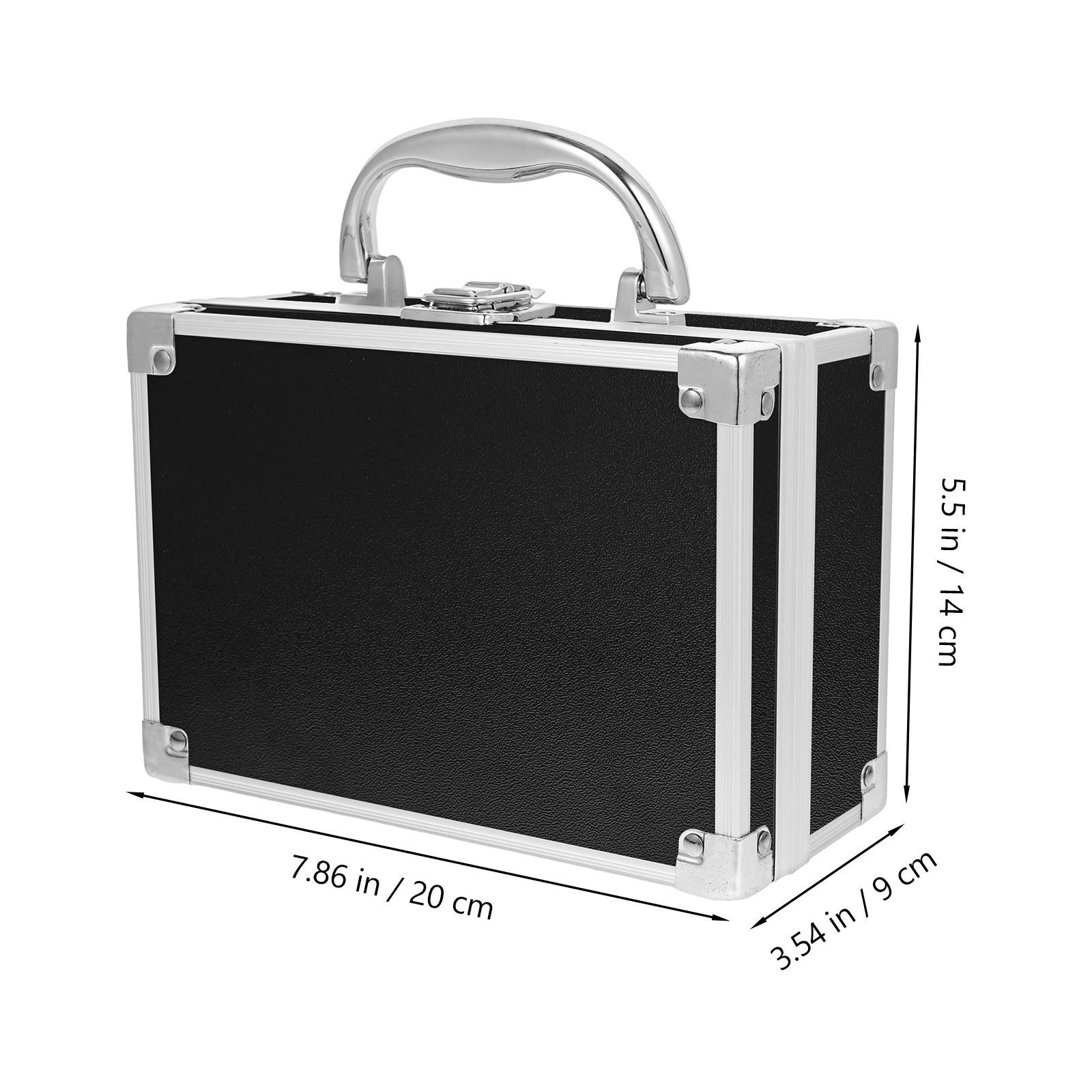 

Aluminum Alloy Makeup Case Organizer Box Portable Travel Friendly Lightweight Fashionable Design for Beauty Essentials чорний
