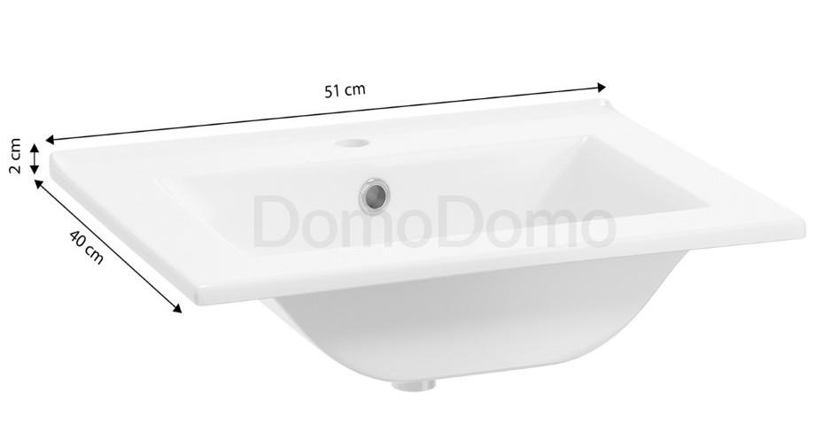 Bathroom Cabinet with Sink 50 Cm, Hanging, White, Soft-close Pinia