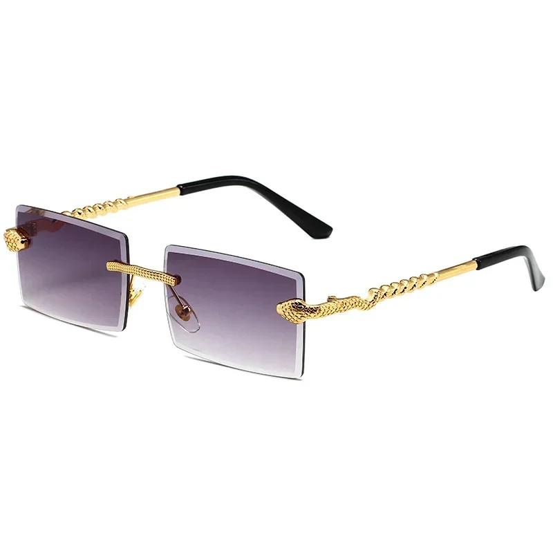 Rimless Square Women Sunglasses UV400 Protection Stylish Vintage Trend Outdoor Fashion Eyewear Shades for Men and Women