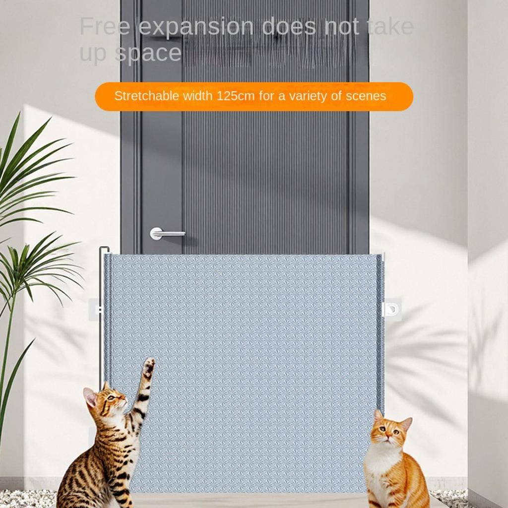 Retractable Gate Indoor No-Drill Pets Mesh Door Doorways Mesh Gate for Indoor Home Staircase Hallway Terrace Porch Kitten Puppy