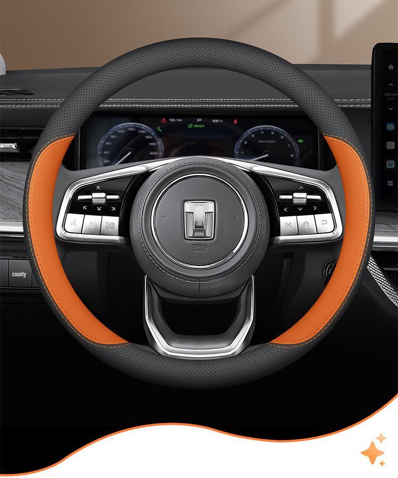 Universal Ultra-Thin Leather Steering Wheel Cover for Tank 300-800 Models